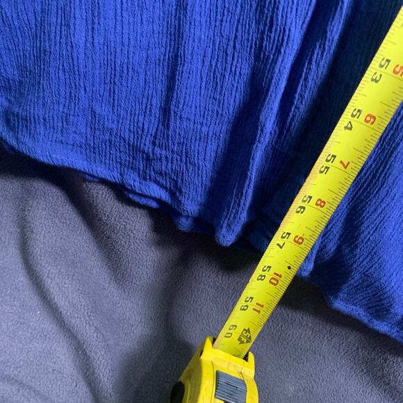 Lulu's Dress M Heart Of Marigold Wrap Denim Maxi Gauzy Rayon Flowy Minimalist - Picture 5 of 14